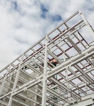 Low angle view of scafolding on building at construction site