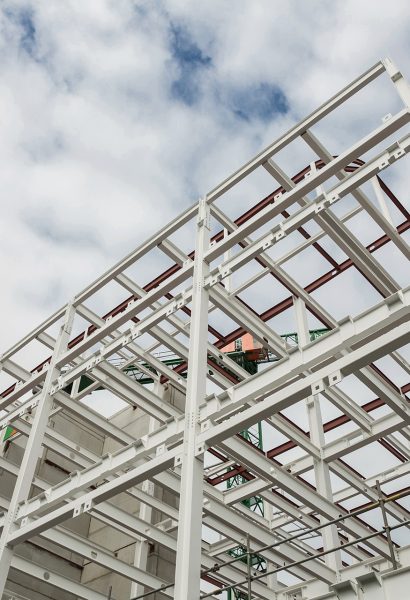 Low angle view of scafolding on building at construction site